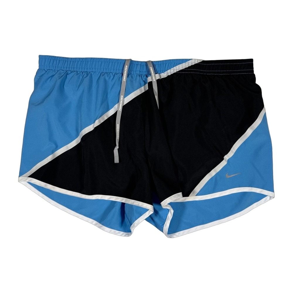 Nike Dri-FIT Running Shorts Blue Black White Athletic Gym Workout Size L‎